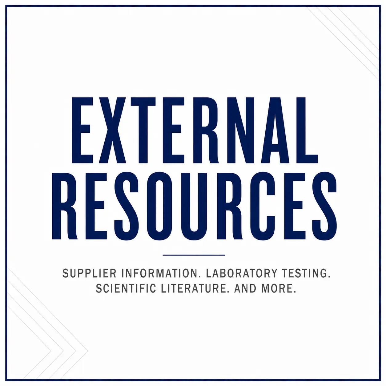 External Resources – Peptide research references, testing resources, and supplier information