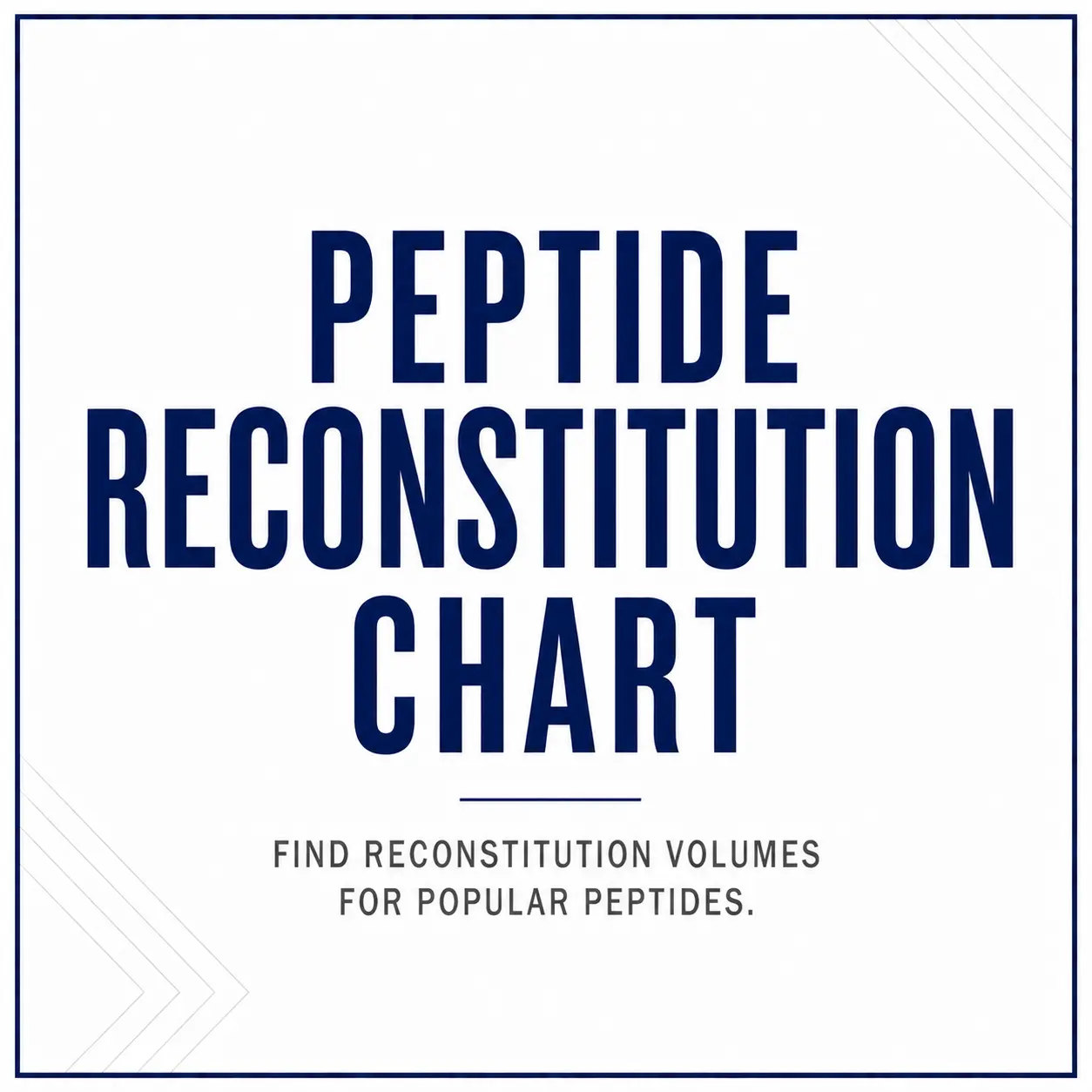 Peptide Reconstitution Chart – Common reconstitution volumes for popular peptides
